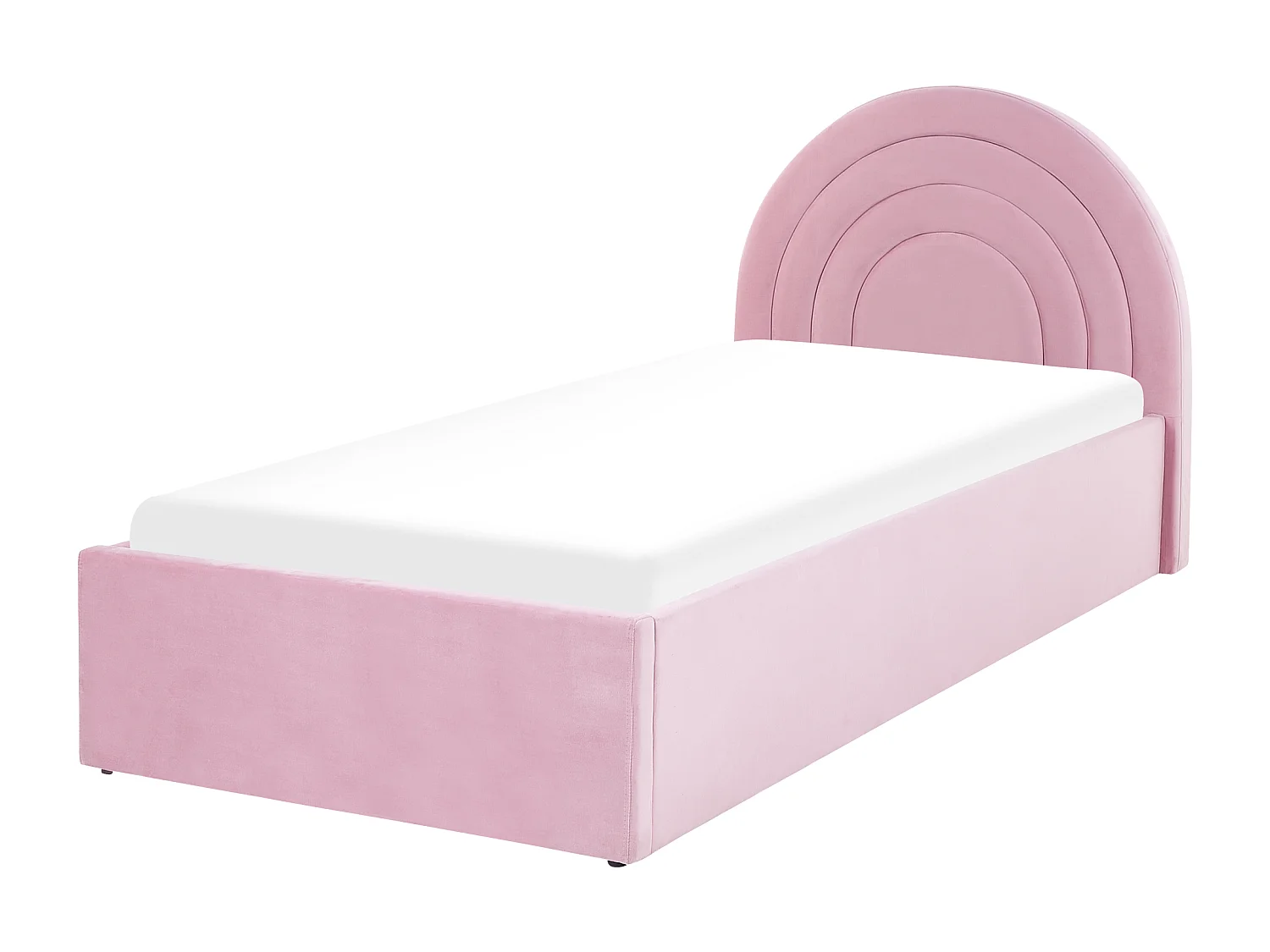Letto contenitore velluto rosa 90 x 200 cm ANET