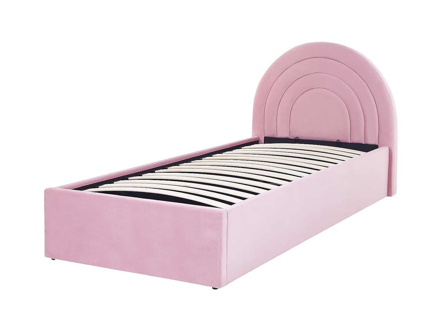 Letto contenitore velluto rosa 90 x 200 cm ANET
