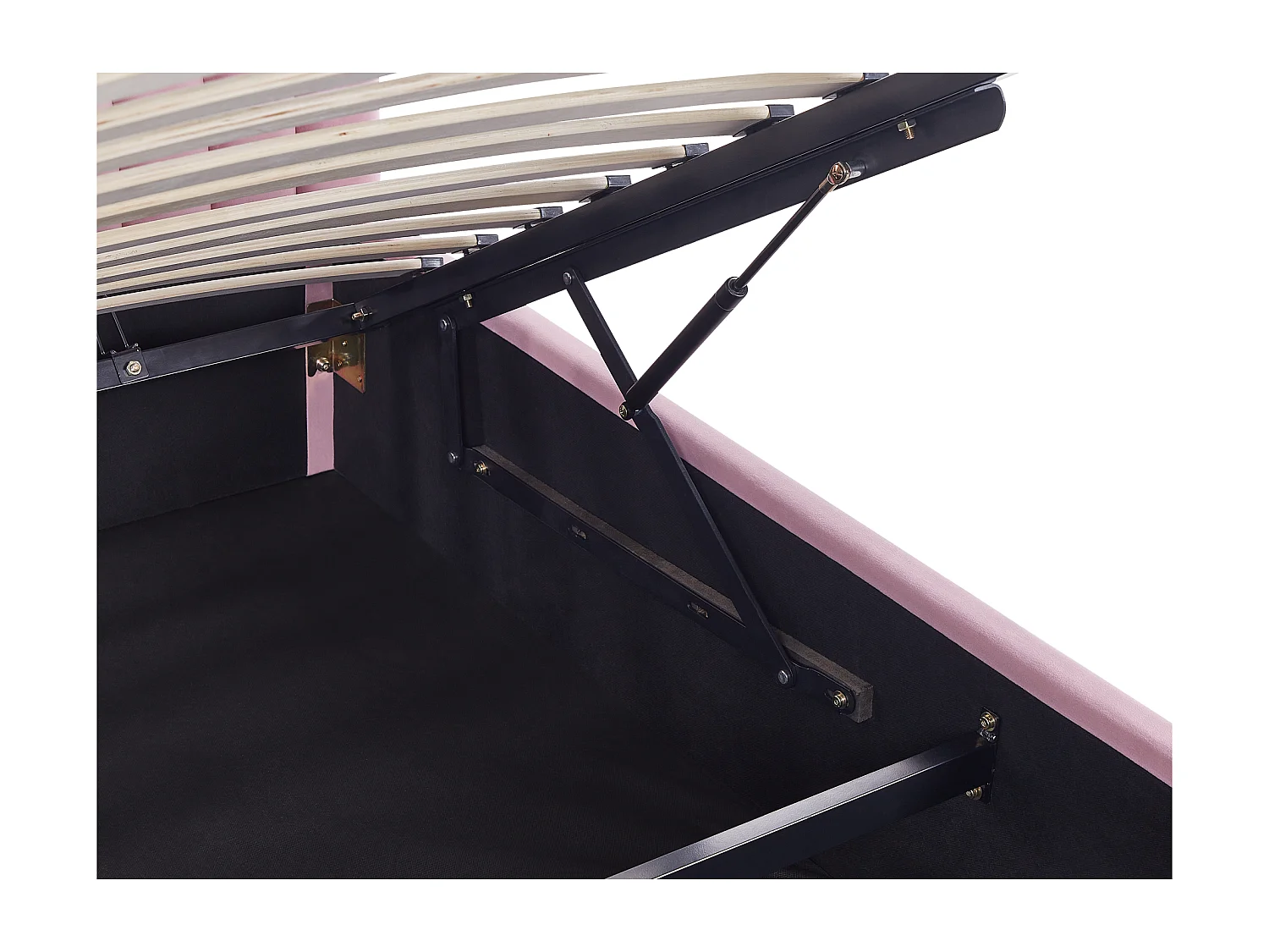 Letto contenitore velluto rosa 90 x 200 cm ANET