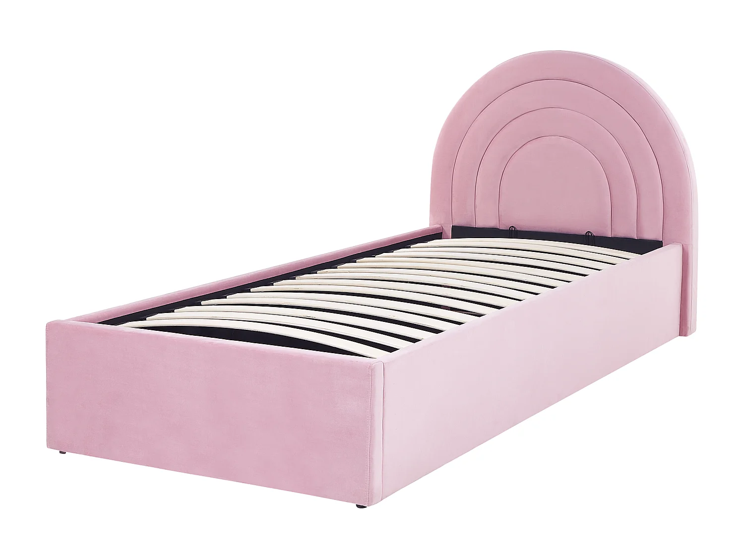 Lit ottoman enfant Velours ANET 90 x 200 cm Rose