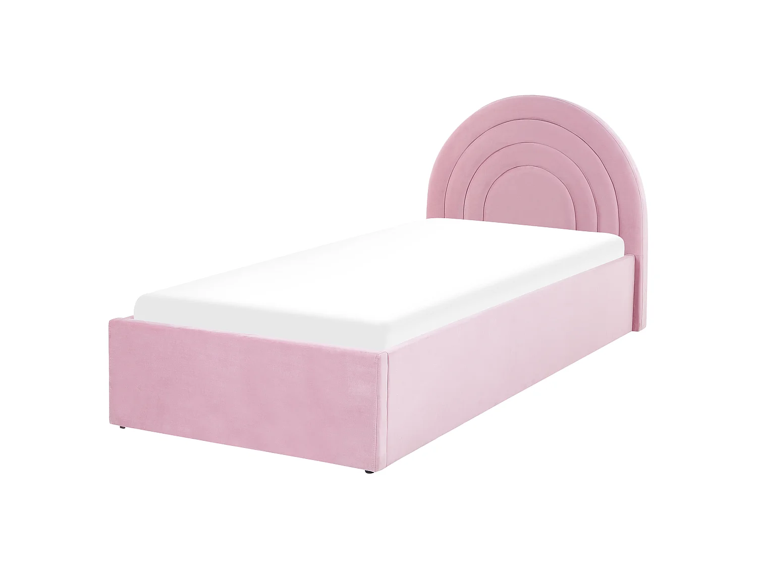 Bed met opbergruimte fluweel roze 90 x 200 cm ANET