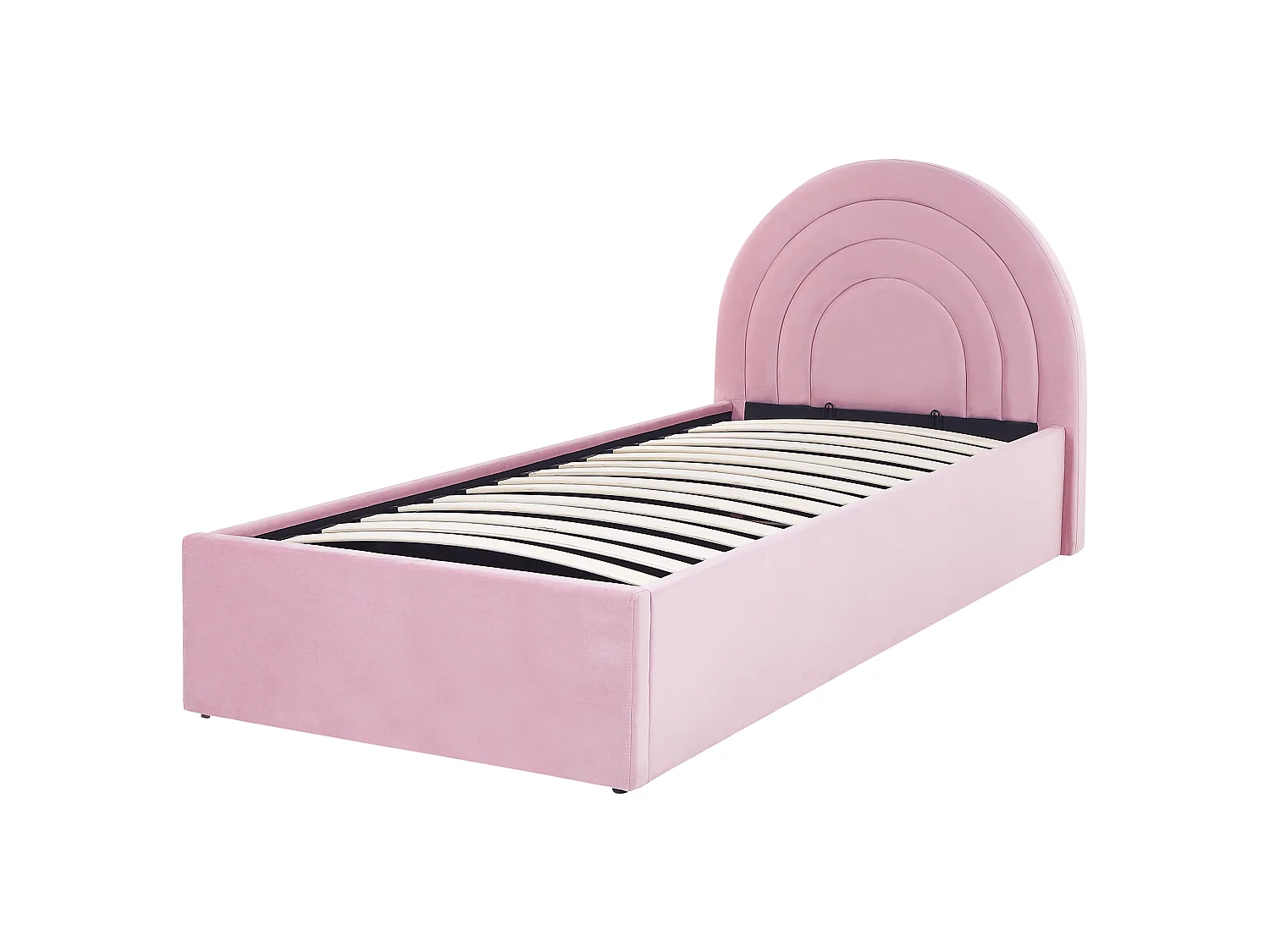 Bed met opbergruimte fluweel roze 90 x 200 cm ANET