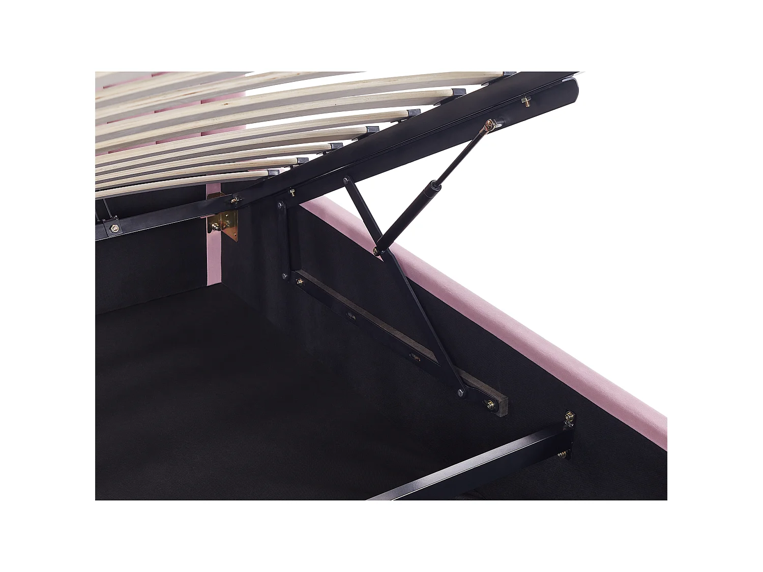Bed met opbergruimte fluweel roze 90 x 200 cm ANET