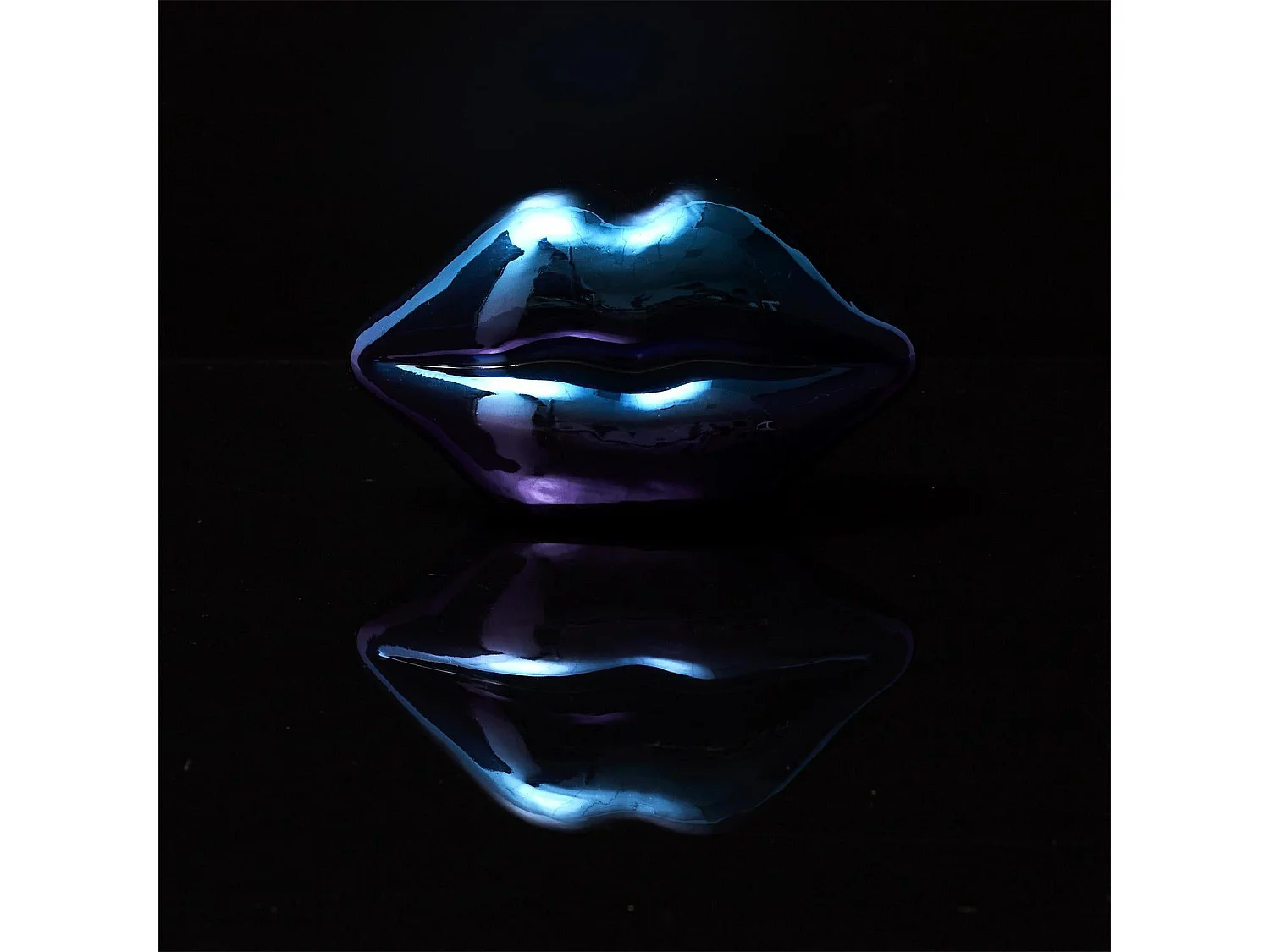 Décoration à Poser Bouche "Electroplate" 19cm Multicolore