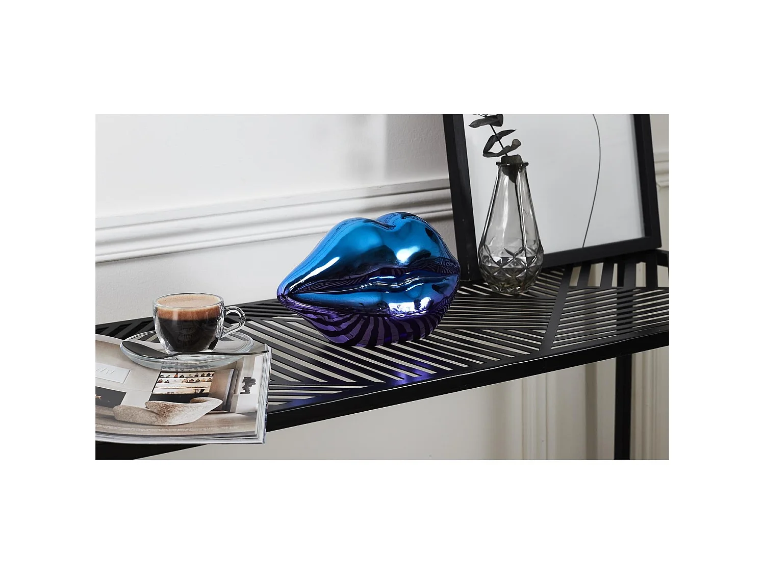 Décoration à Poser Bouche "Electroplate" 19cm Multicolore