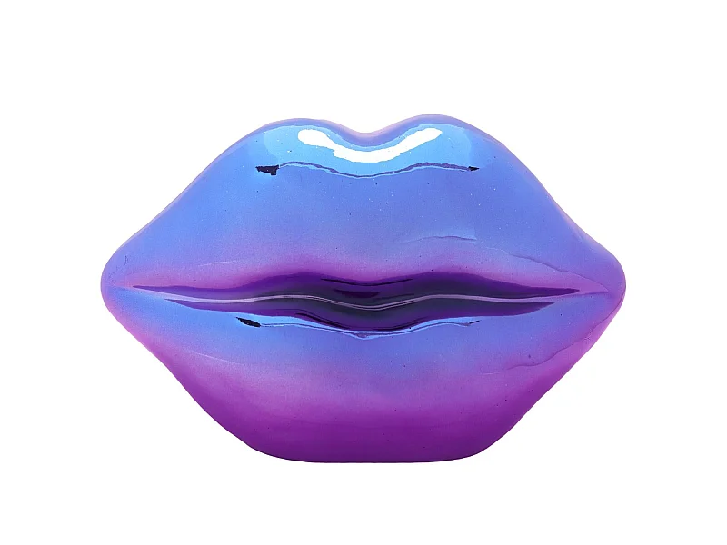 Décoration à Poser Bouche "Electroplate" 19cm Multicolore