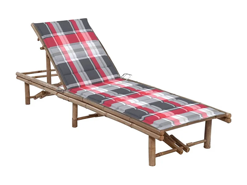 Transat chaise longue bain bambou marron 200 x 65 x 30 cm 02_0012286