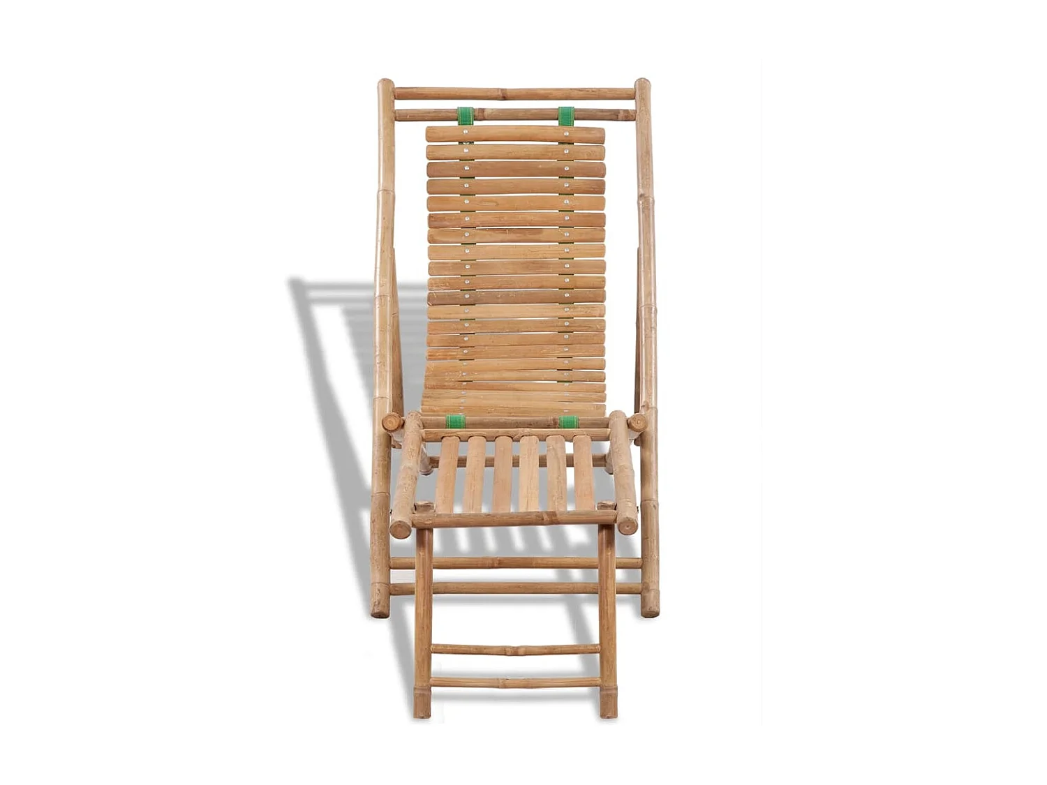 Chaise longue transat d'extérieur bambou marron 152 x 59 x 80 cm 02_0011887