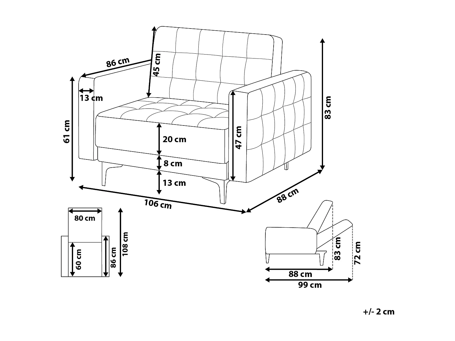 Fauteuil ABERDEEN Fluweel Zwart