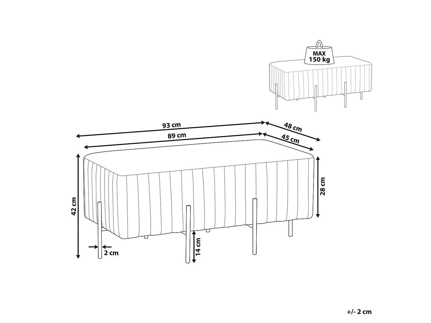 Banc DAYTON Velours Rose pastel