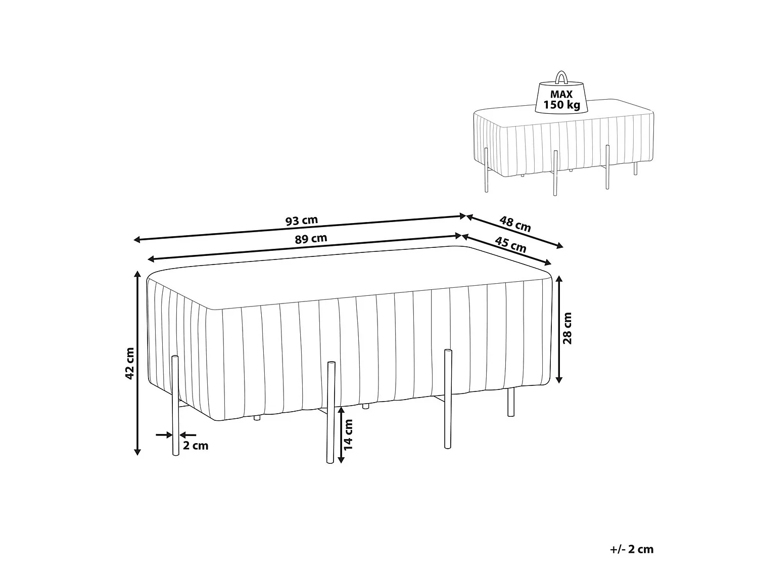 Banc DAYTON Velours Rose pastel