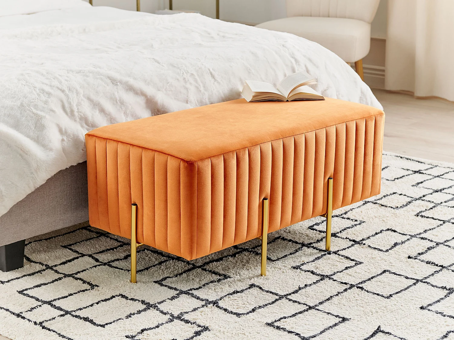 Banc DAYTON Velours Orange