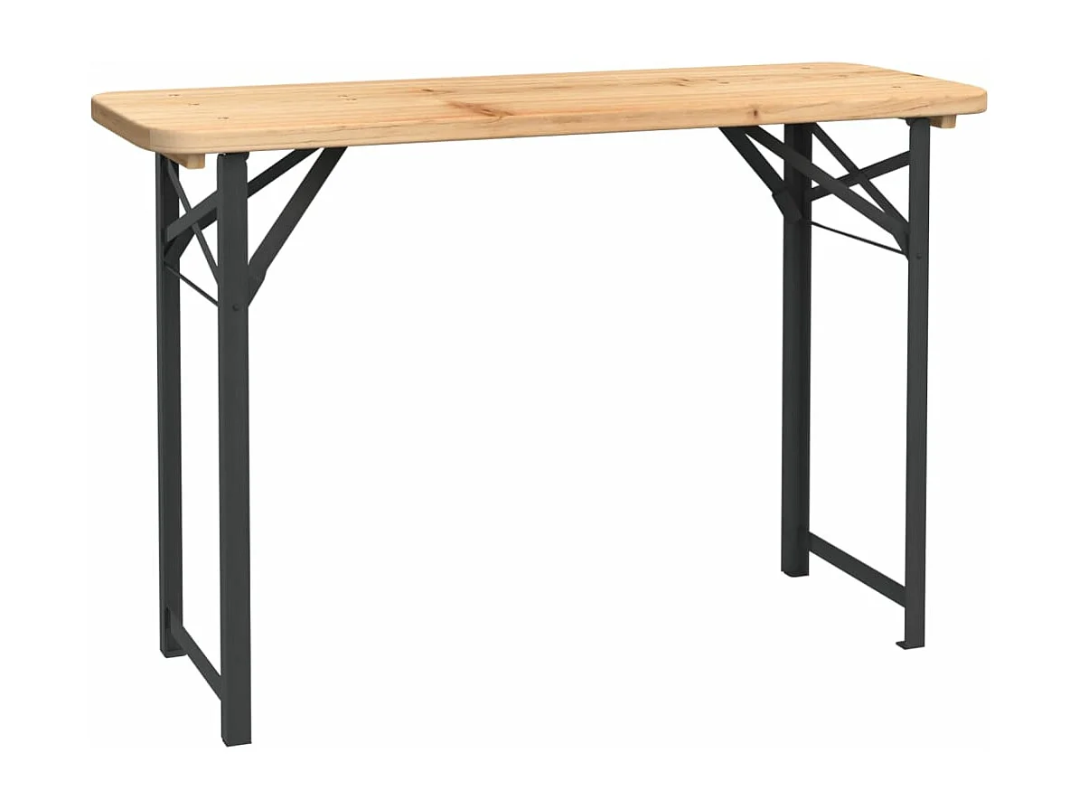 Ensemble de tables à bière pliantes 3 pcs bois massif de sapin