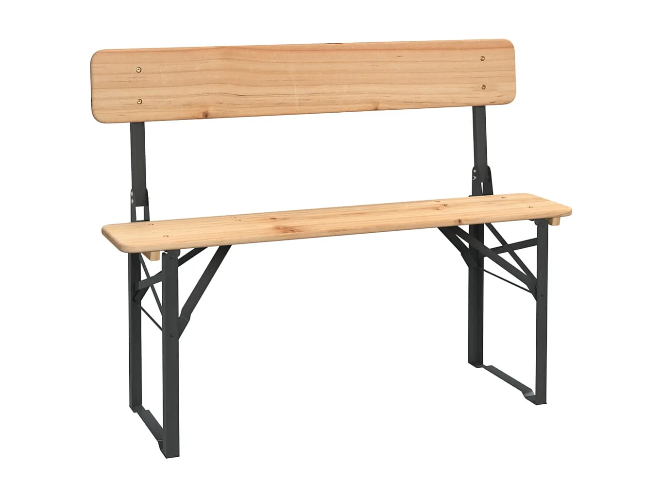 Set Tavolo Birreria Pieghevole 3 pz in Legno Massello di Abete