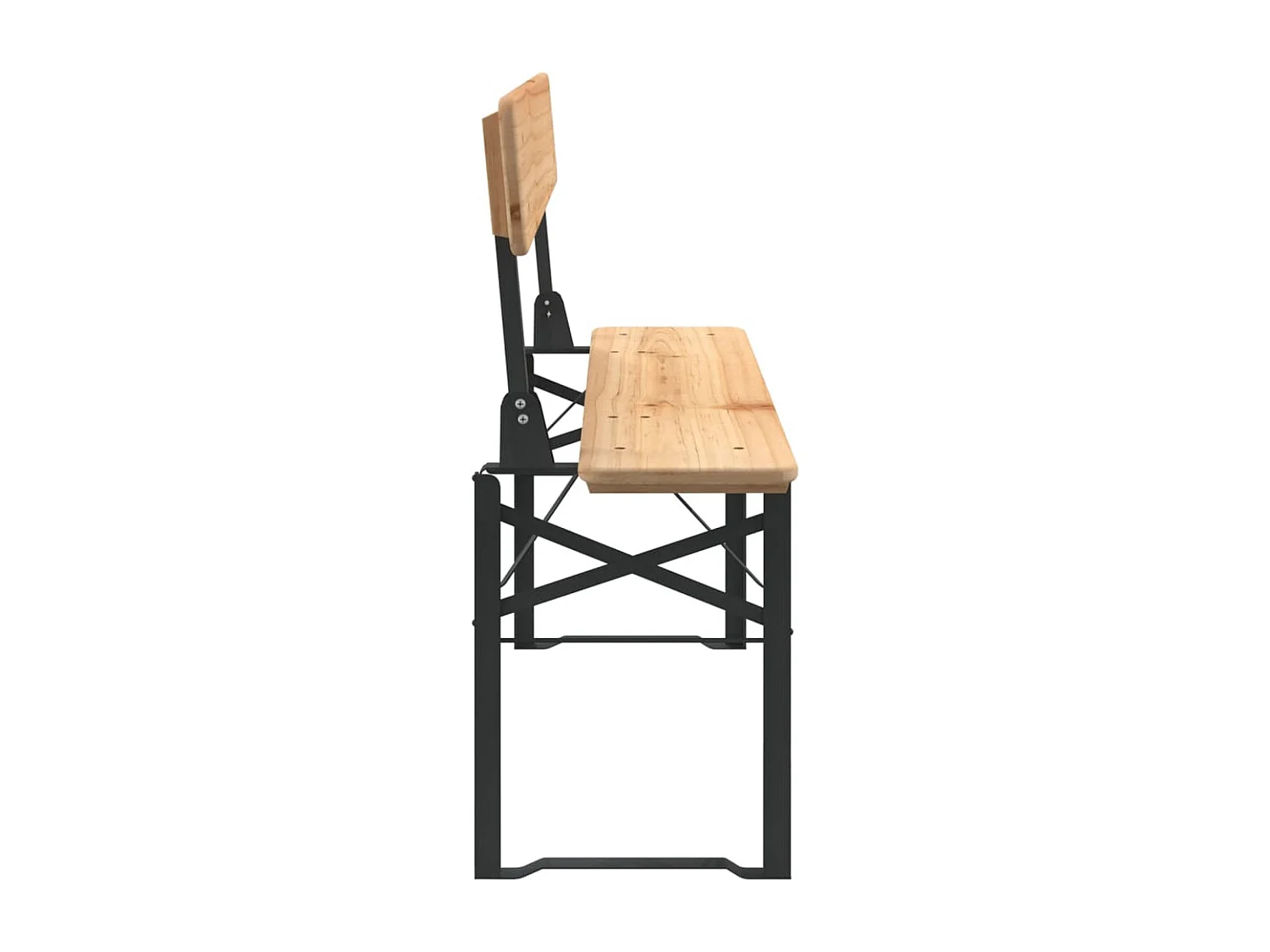 Set Tavolo Birreria Pieghevole 3 pz in Legno Massello di Abete