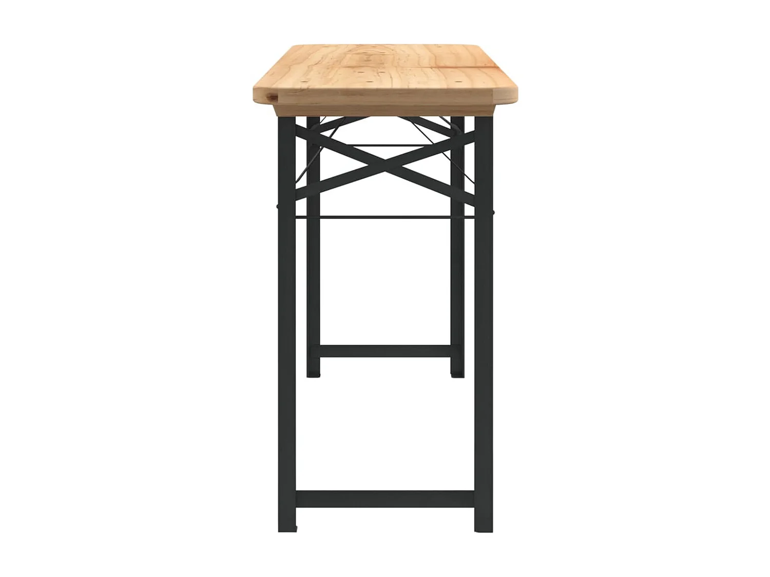 Set Tavolo Birreria Pieghevole 3 pz in Legno Massello di Abete