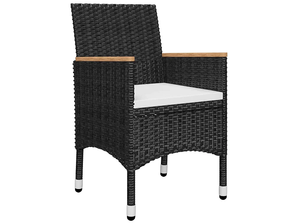 Ensemble de salle à manger de jardin 5 pcs Noir