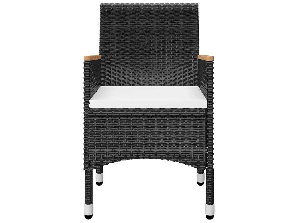 Ensemble de salle à manger de jardin 5 pcs Noir