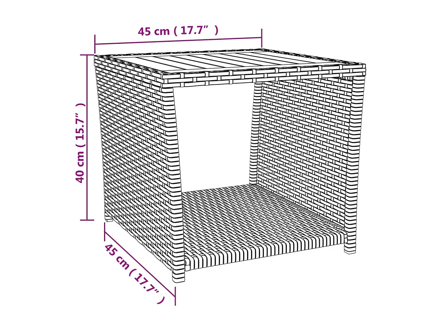 3 pcs conjunto lounge de jardim vime PE/acácia maciça cinza