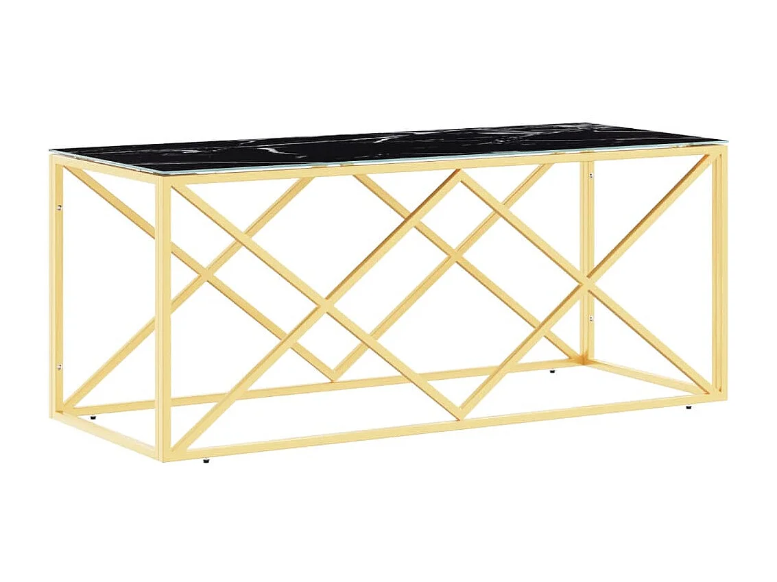 Couchtisch 110x45x45 cm Edelstahl und Glas