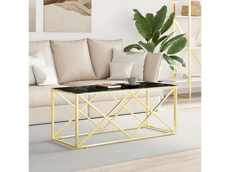 Mesa de centro 110x45x45 cm aço inoxidável e vidro