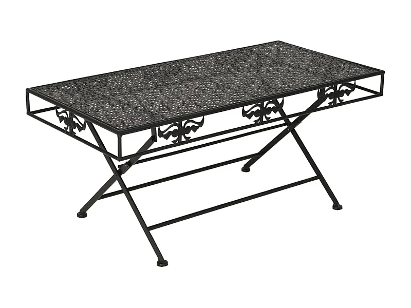 Couchtisch Klappbar Vintage-Stil Metall 100x50x45 cm Schwarz