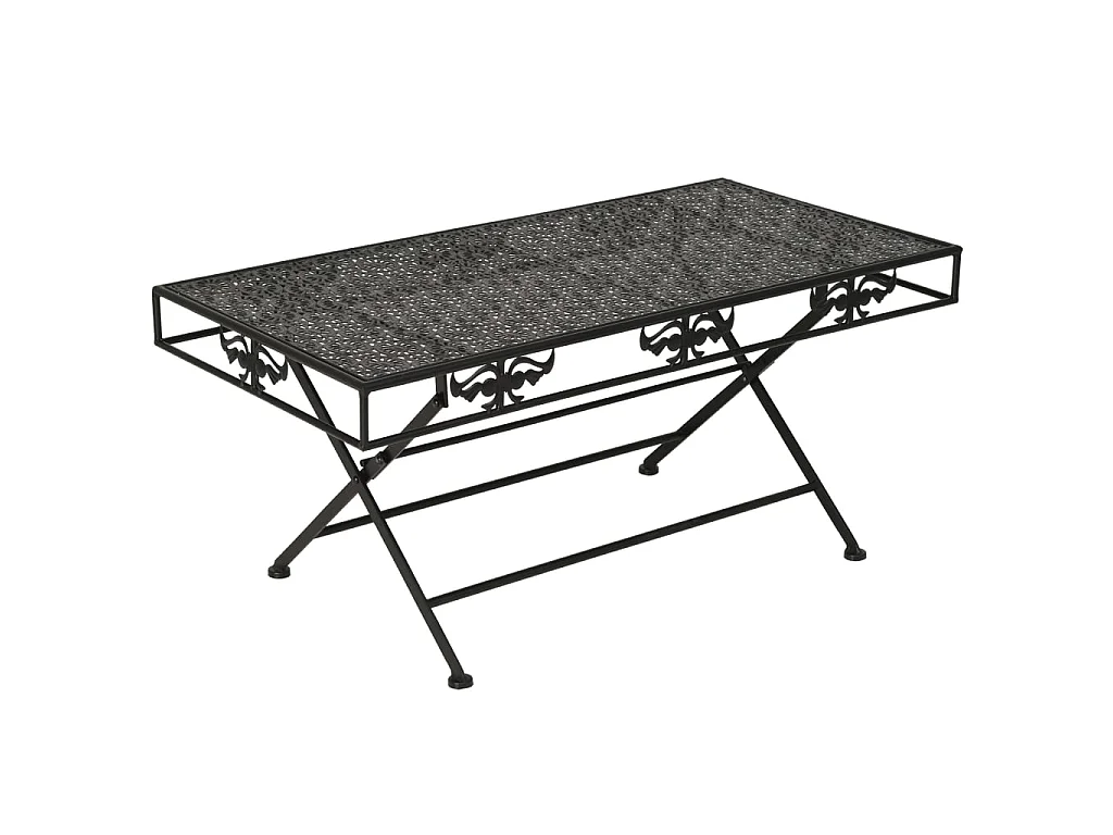 Couchtisch Klappbar Vintage-Stil Metall 100x50x45 cm Schwarz