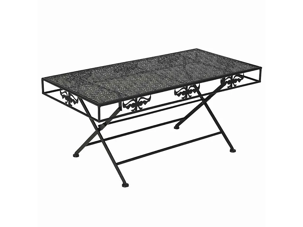 Table basse pliante Style vintage Métal 100x50x45 cm Noir