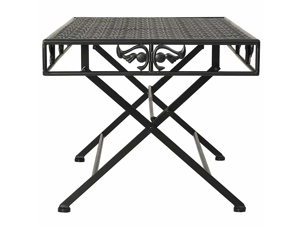 Table basse pliante Style vintage Métal 100x50x45 cm Noir