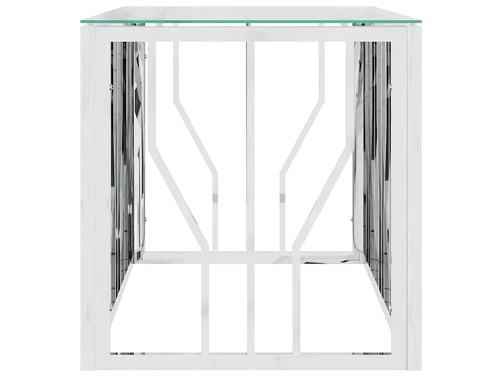 Table basse 110x45x45 cm acier inoxydable et verre