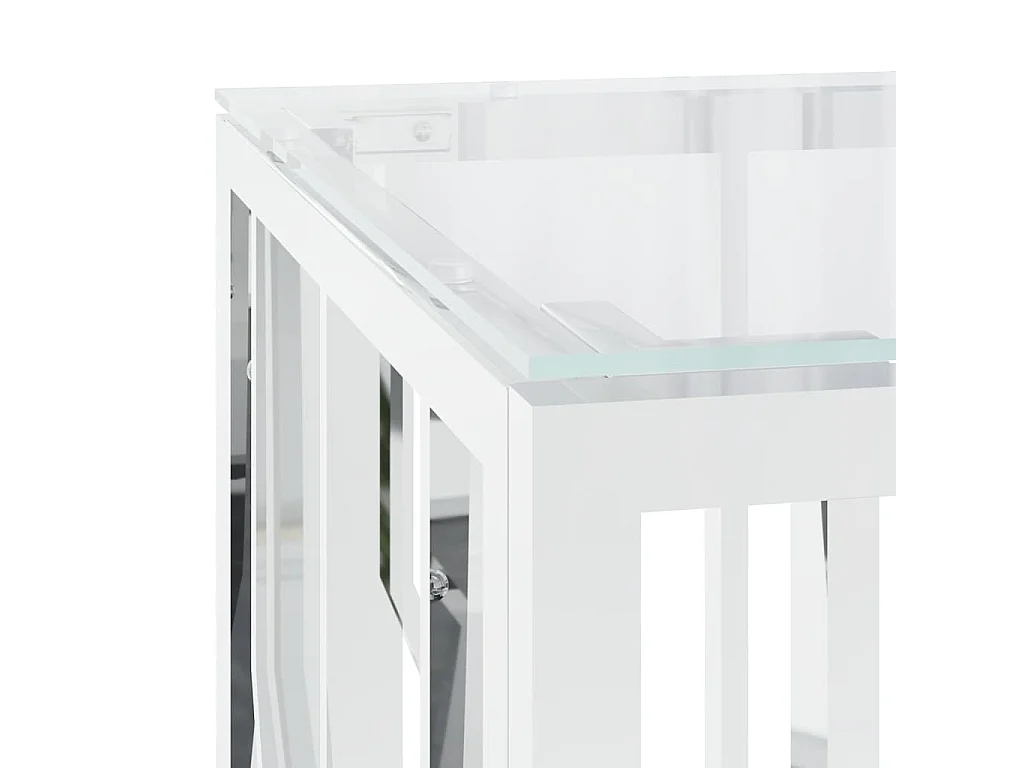 Table basse 110x45x45 cm acier inoxydable et verre