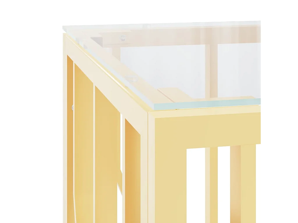 Table basse 110x45x45 cm acier inoxydable et verre