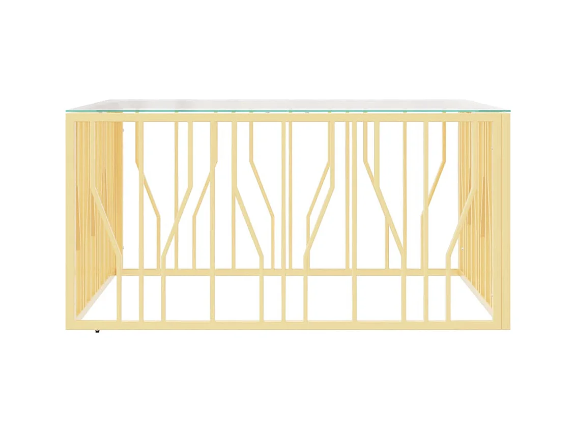Salontafel 100x100x50 cm roestvrij staal en glas