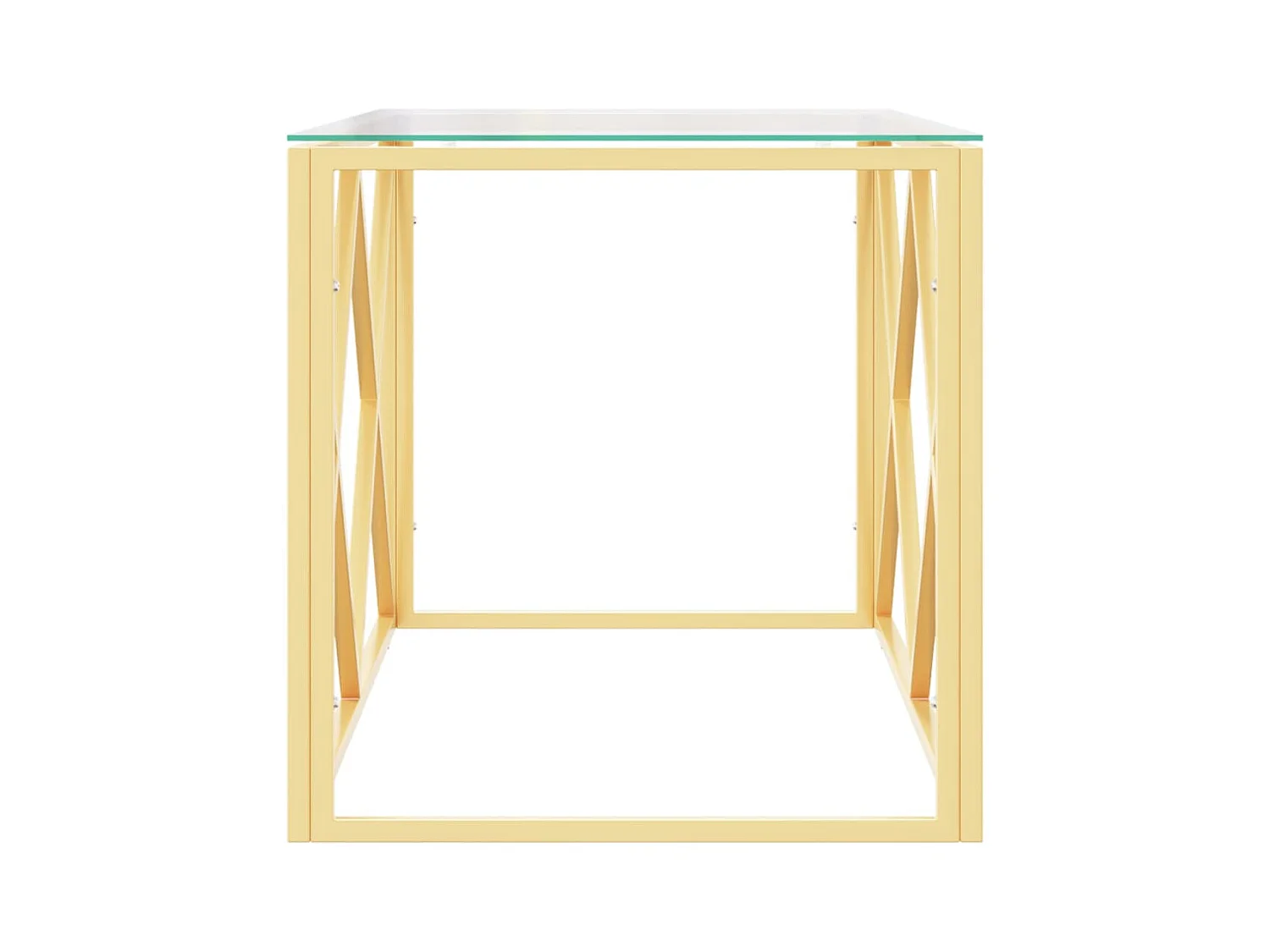 Table basse 110x45x45 cm acier inoxydable et verre