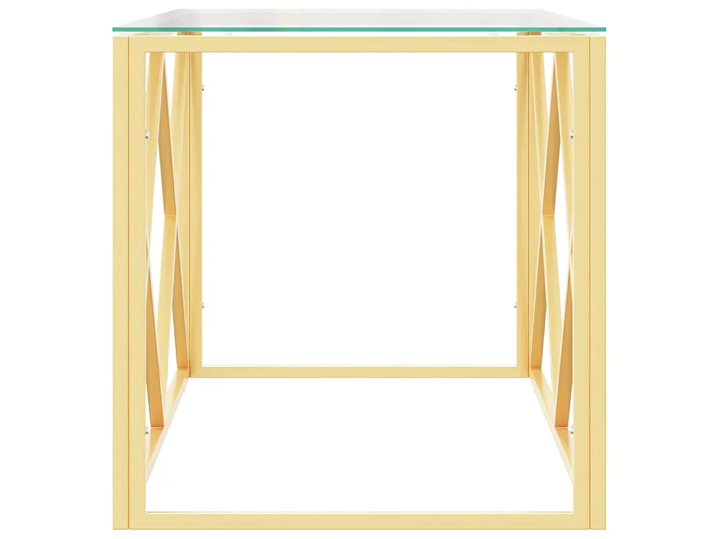 Salontafel 110x45x45 cm roestvrij staal en glas