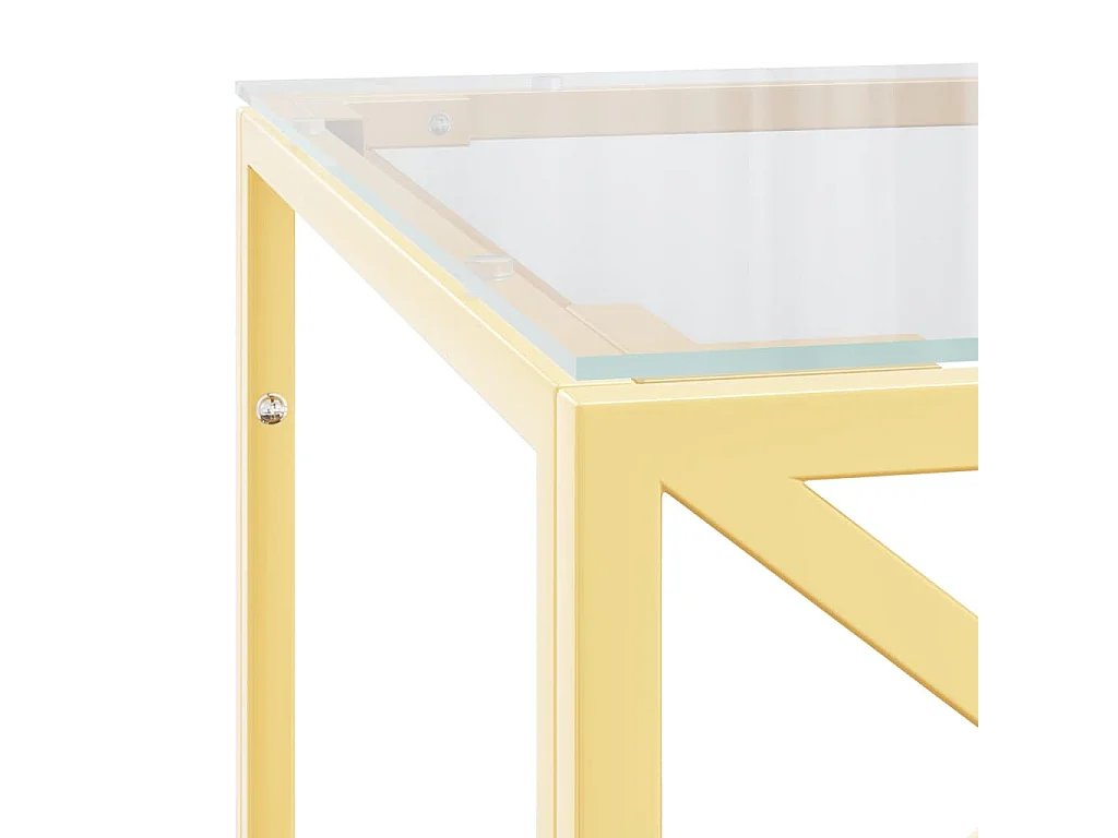 Table basse 110x45x45 cm acier inoxydable et verre