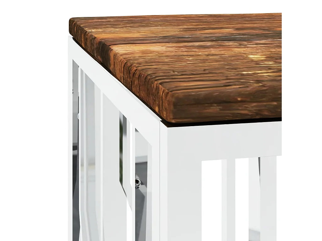 Couchtisch Edelstahl und Massives Altholz