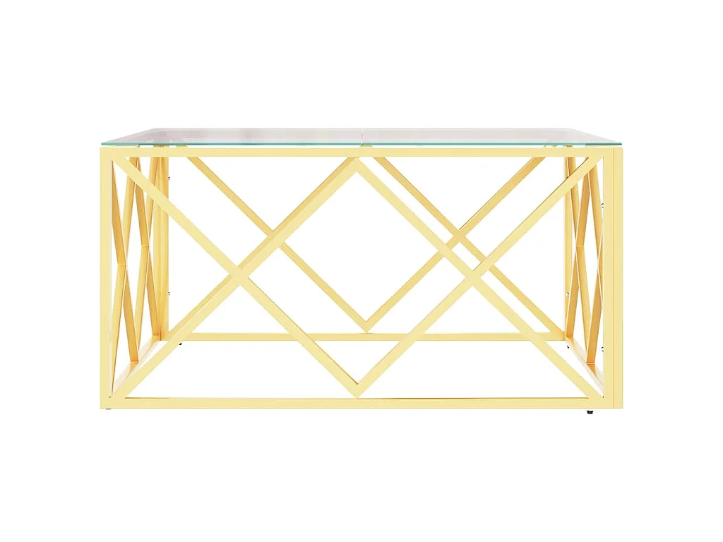 Salontafel 80x80x40 cm roestvrij staal en glas