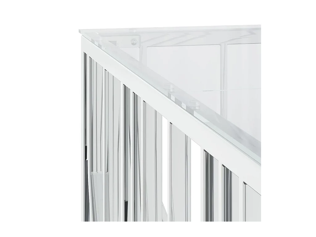 Couchtisch 100x100x50 cm Edelstahl und Glas