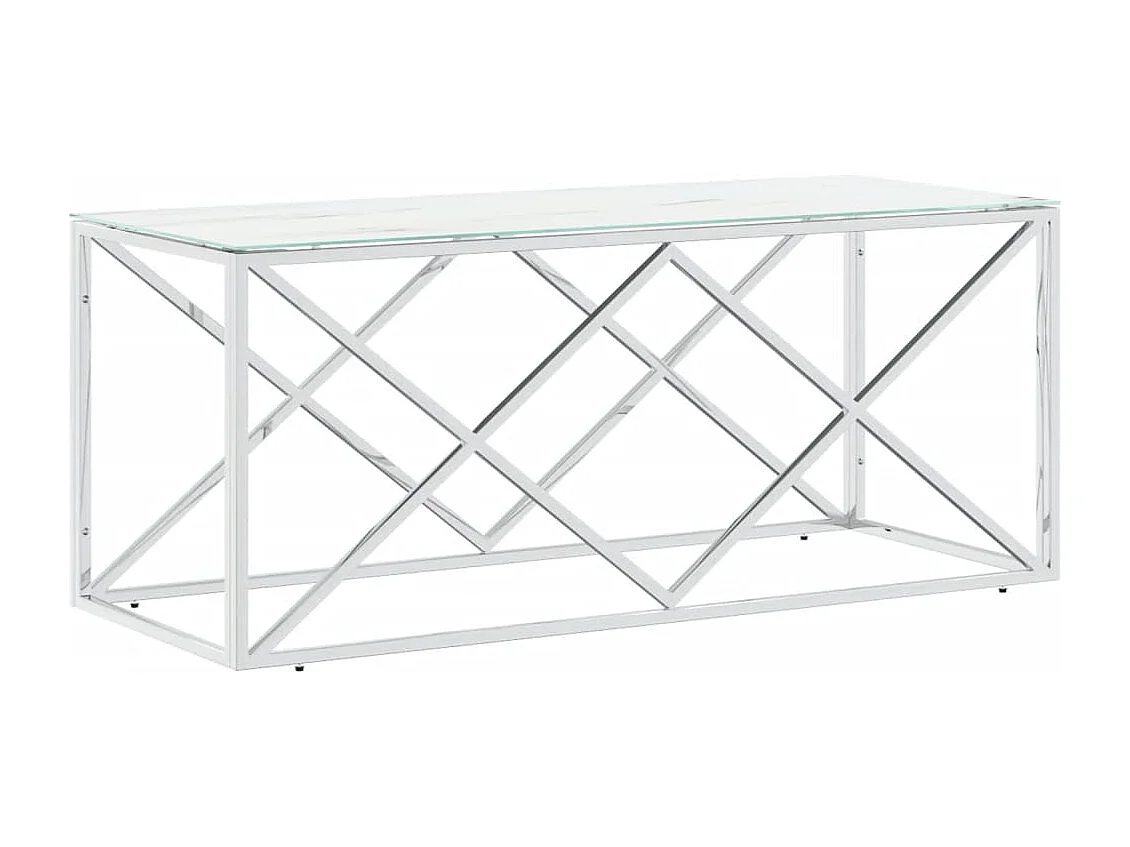 Mesa de centro 110x45x45 cm aço inoxidável e vidro