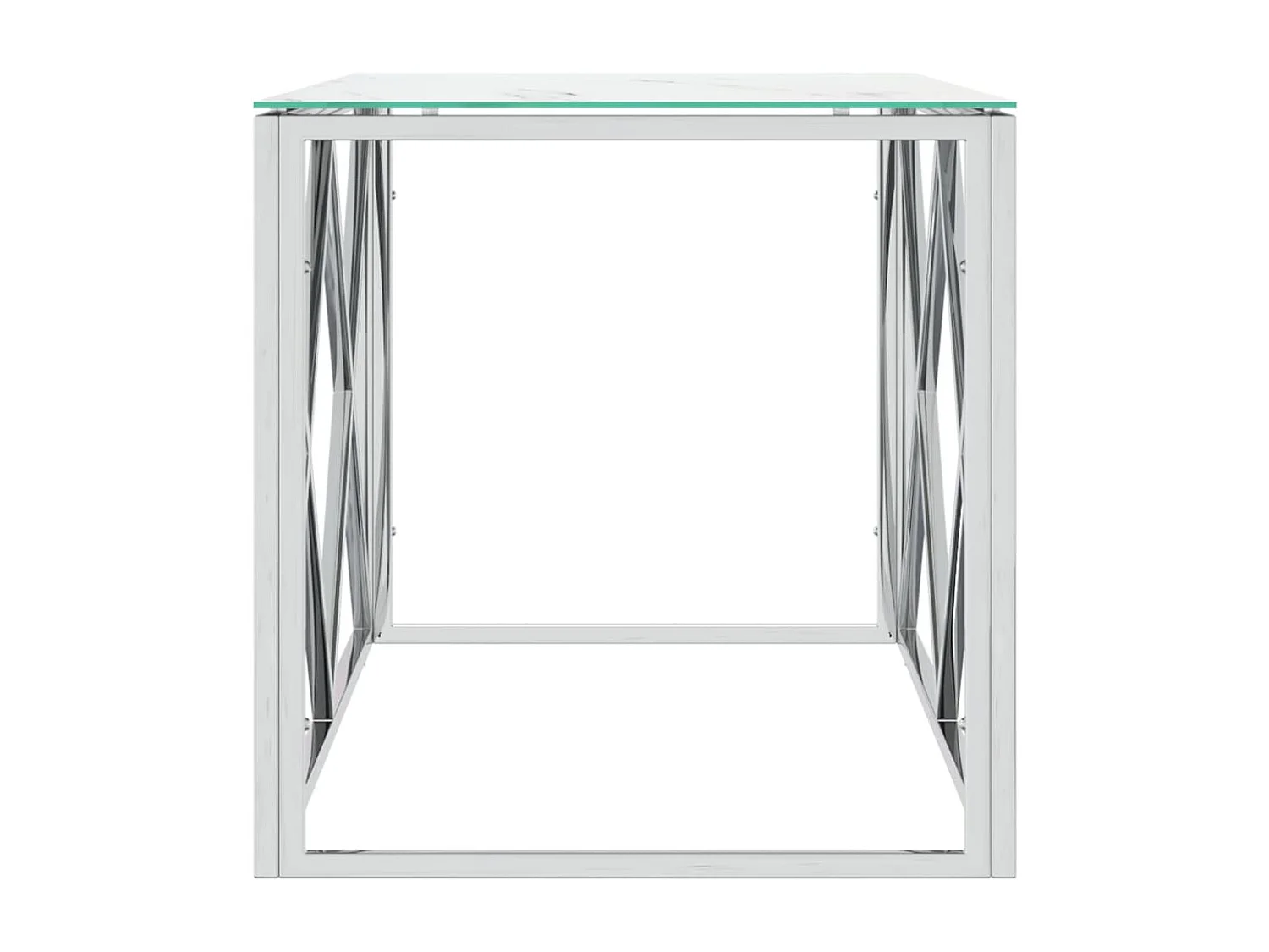 Mesa de centro 110x45x45 cm aço inoxidável e vidro
