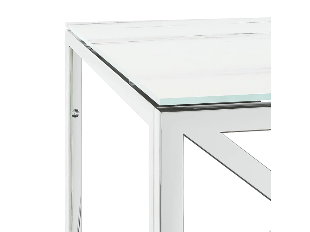 Mesa de centro 110x45x45 cm aço inoxidável e vidro