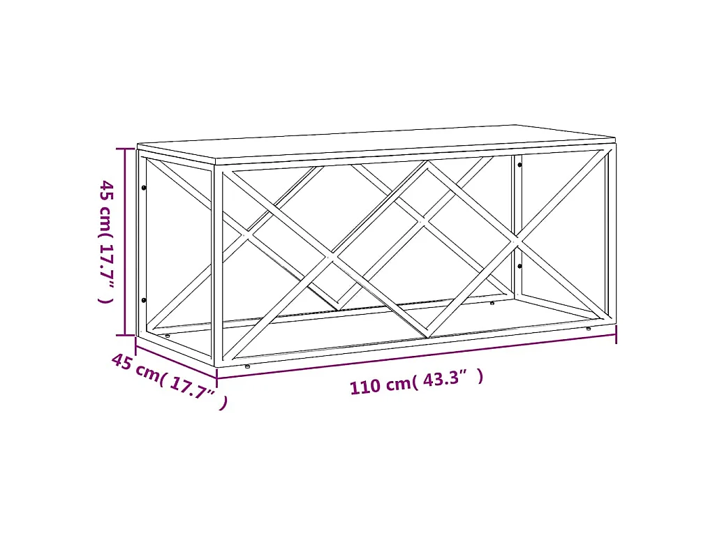 Mesa de centro acero inoxidable y madera maciza de acacia