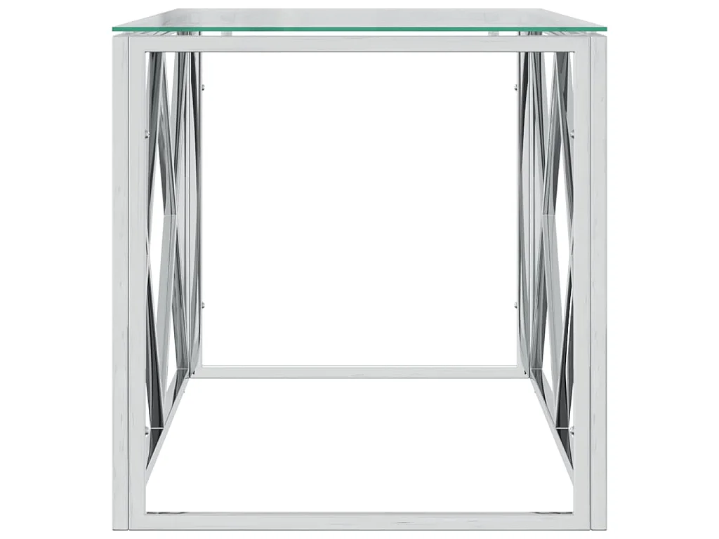 Mesa de centro 110x45x45 cm aço inoxidável e vidro
