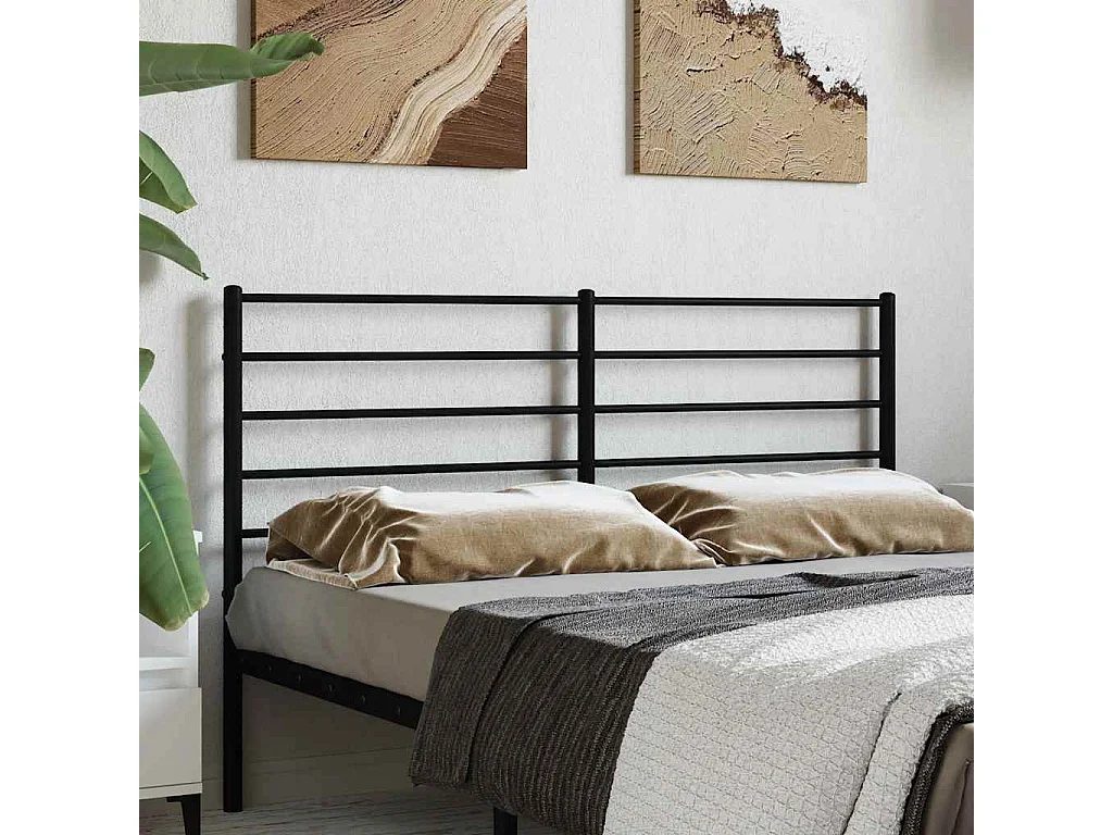 Hoofdbord metaal zwart 140 cm