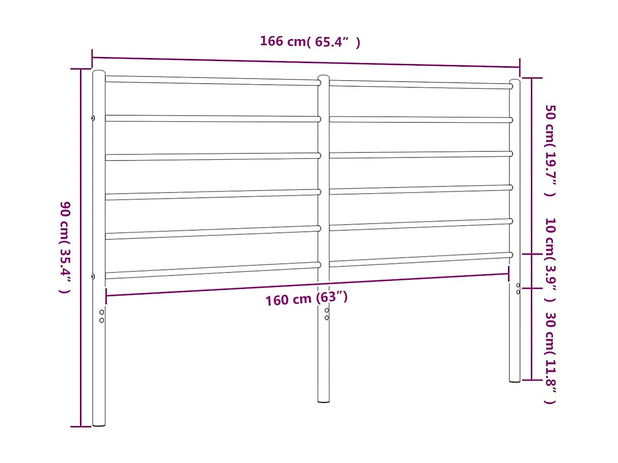Tête de lit métal noir 160 cm
