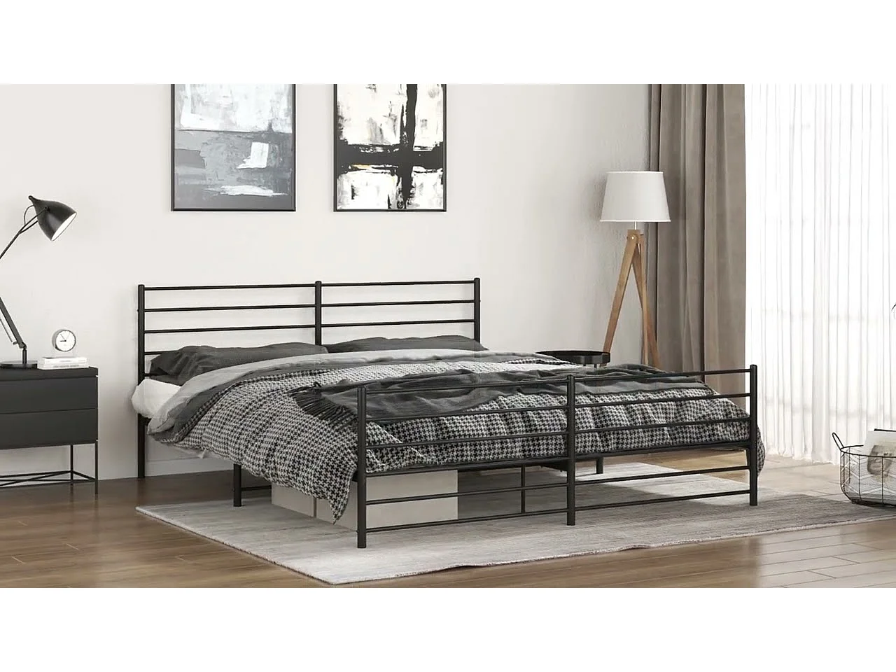 Tête de lit métal noir 180 cm