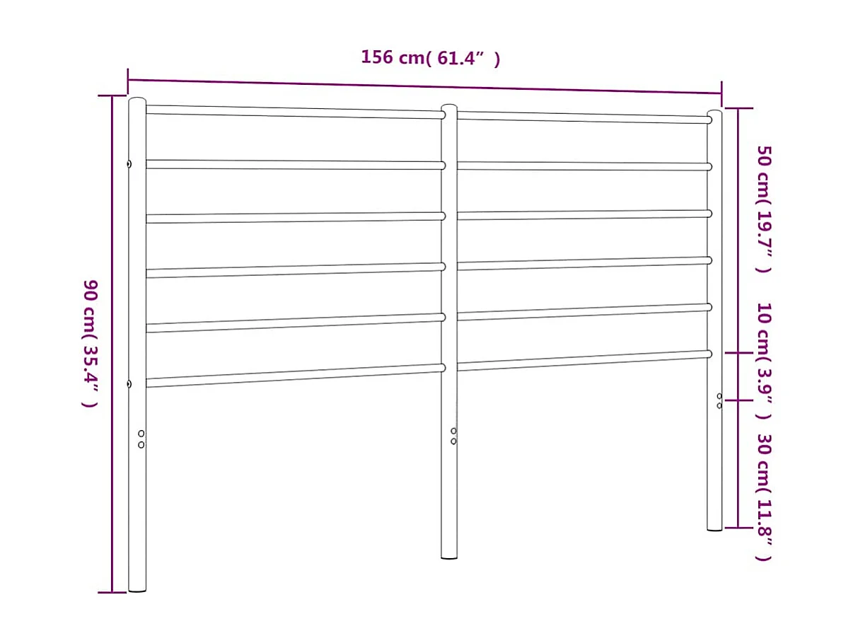 Kopfteil Metall Schwarz 150 cm
