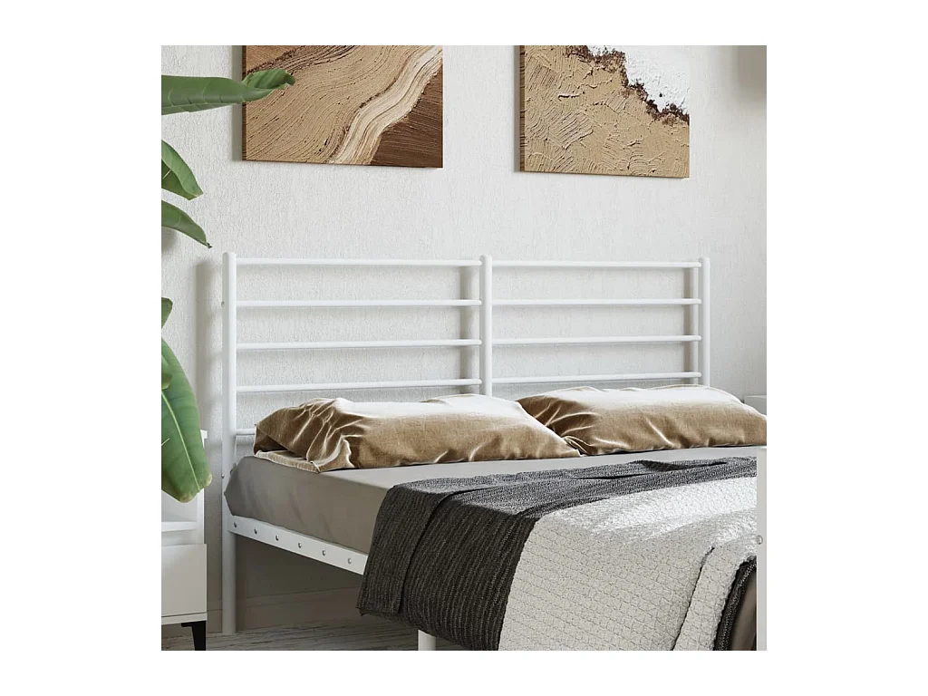 Tête de lit métal blanc 140 cm