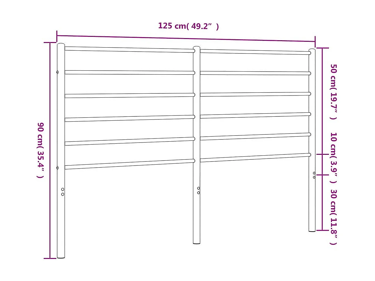 Cabeceira de cama 120 cm metal preto